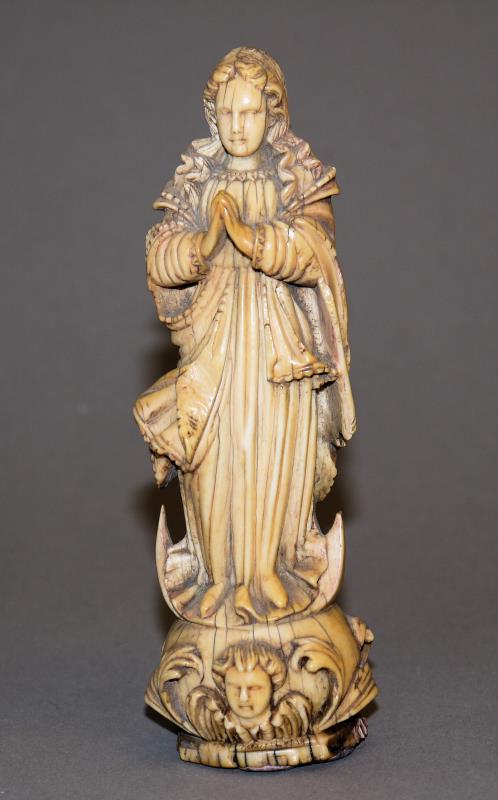 0384-Mondsichel-Madonna aus Elfenbein, indo-portugisisch, Goa 18. Jh
