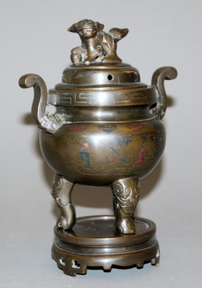 0992-Bronze-Räuchergefäß mit Metalleinlagen, Vietnam, Anfang 20. Jh