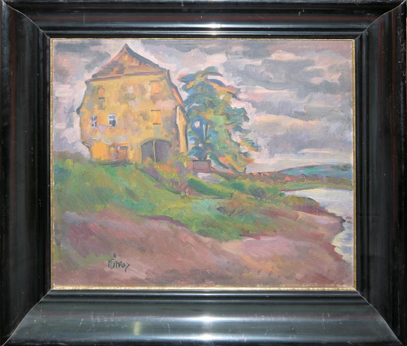 0265Köhler, wohl August Köhler, „Gasthaus im Maintal“, expressives