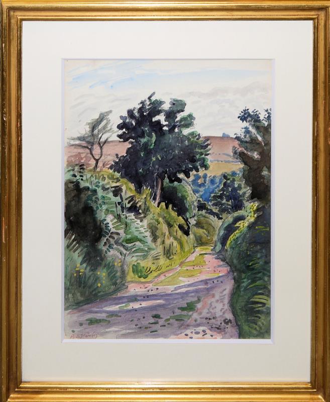 0288René Liénard de SaintDelis, Sommerliche Landschaft mit Hohlweg