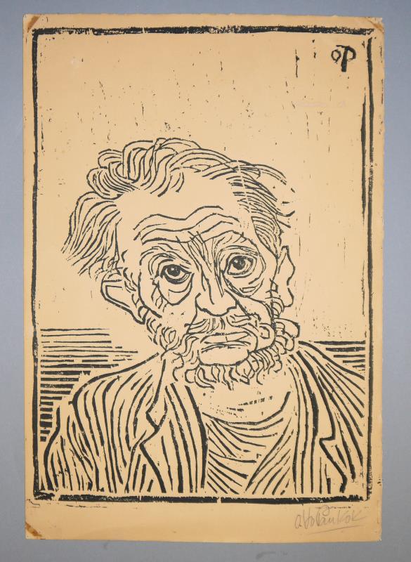 0317Otto Pankok, „Barlach II“, Holzschnitt, 1943, o. Rahmen K&amp;K