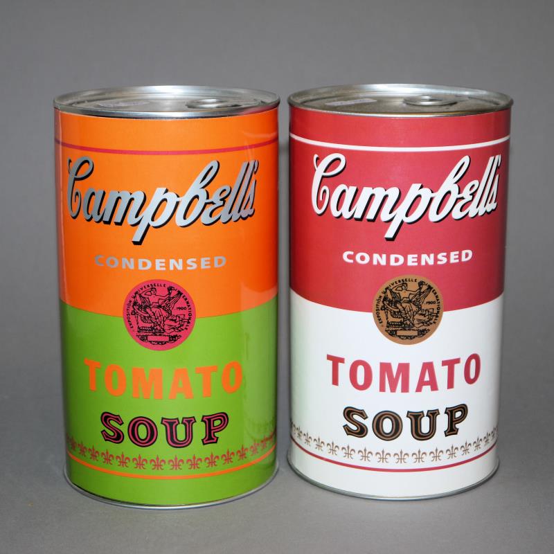 0407 Andy Warhol Foundation For The Visual Arts Inc 2 Blech Suppendosen Campbells Tomato Soup Farboffset Litho Campbell S Soups Galeriegerahmt K K Auktionen In Heidelberg