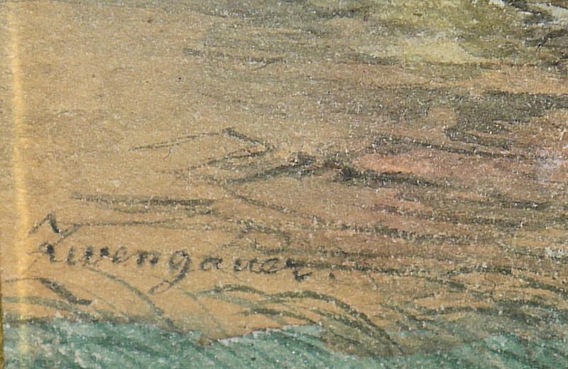 0424Anton Zwengauer, Am Ufer des Starnberger Sees, Aquarell