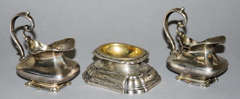 Paar Sahnekännchen, Frankreich & Salière, Silber, beide 2. H.18. Jh.