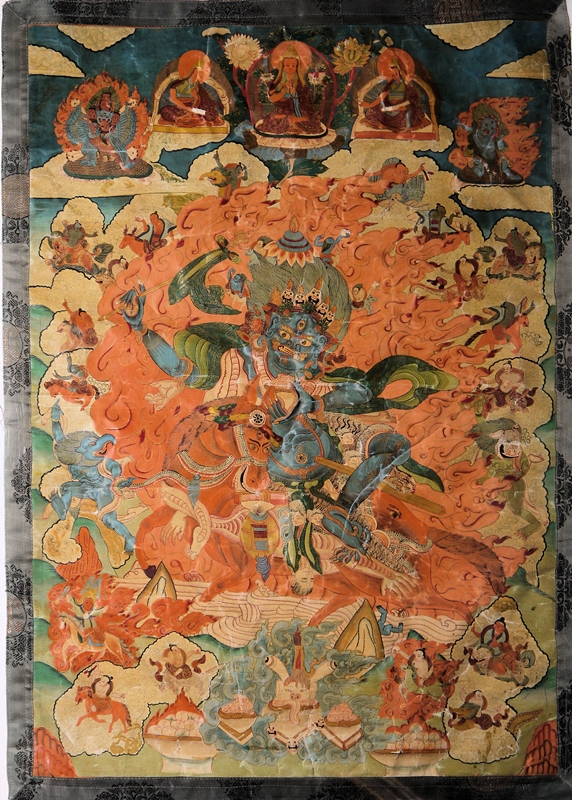 0453Thangka der Dharmapala Palden Lhamo, Tibet, 1. H. 20. Jh. K&K