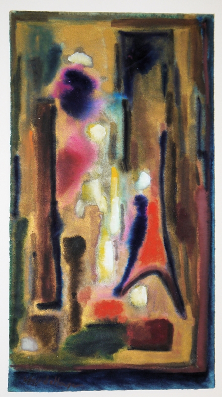 0255Hans Werdehausen, Informelle Farbflächen, Aquarell der 1950er