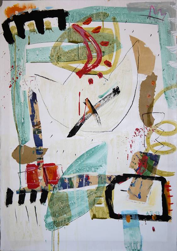Annette Bischoff, “Symbols 1”, Mischtechnik/ Collage von 1993