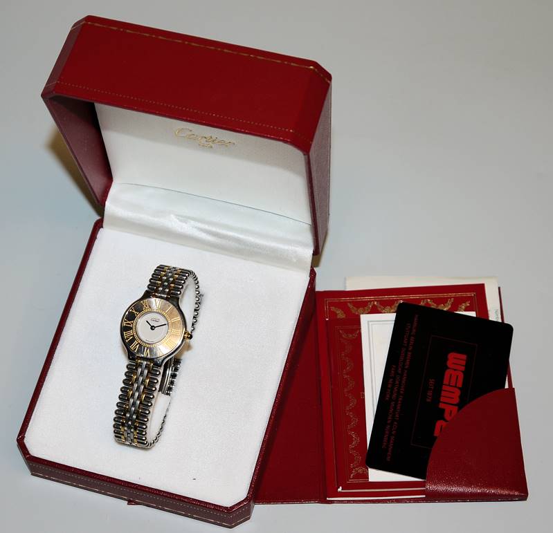 0435 Damenarmbanduhr Cartier Must 21 Mit Papieren In Original 