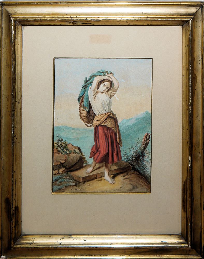 0482-Sammlung von 4 Aquarellen, Zeichnungen, Mischtechnik, 19. Jh. ff. : Orientalisten, Robert Heinrich Nachbauer u.a. - Image 2