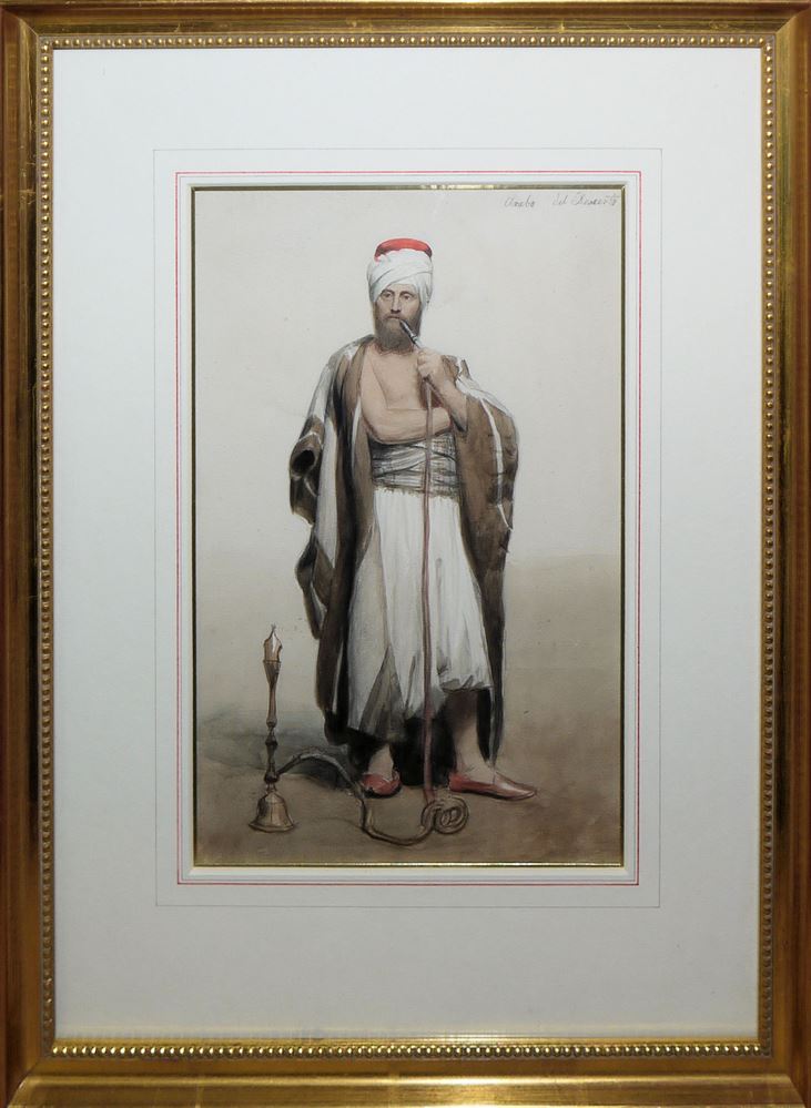 0482-Sammlung von 4 Aquarellen, Zeichnungen, Mischtechnik, 19. Jh. ff. : Orientalisten, Robert Heinrich Nachbauer u.a. - Image 4