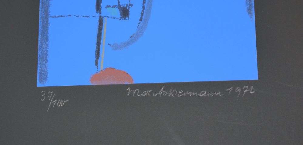 0001-Max Ackermann, Sphärisch, signierte Farbserigraphie von 1972 – Bild 2