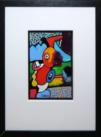 0003-Otmar Alt, "Gartenfreund", kleines Acryl-Gemälde, gerahmt