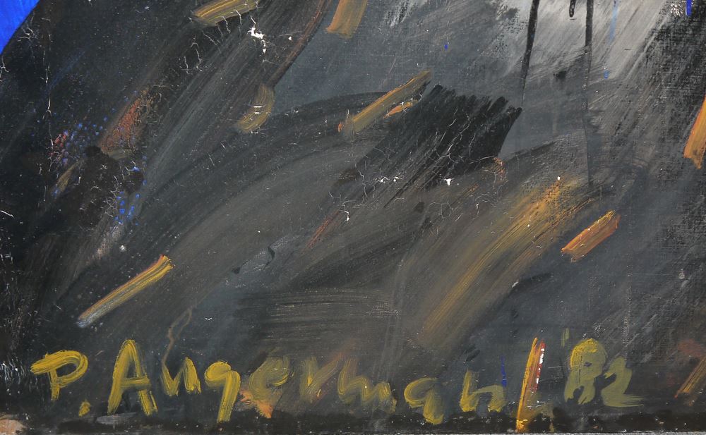 0010-Peter Angermann, "Höhere Gewalt", großformatiges Ölgemälde von 1982 - Image 2
