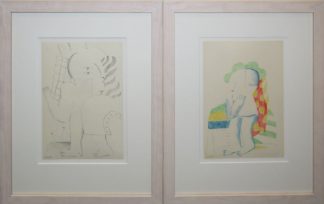 0011-Horst Antes, Kopffüßler, 2 Lithographien, gerahmt