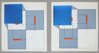 0035-Agostino Bonalumi, Komposition I/II, zwei signierte Farbserigraphien von 1973