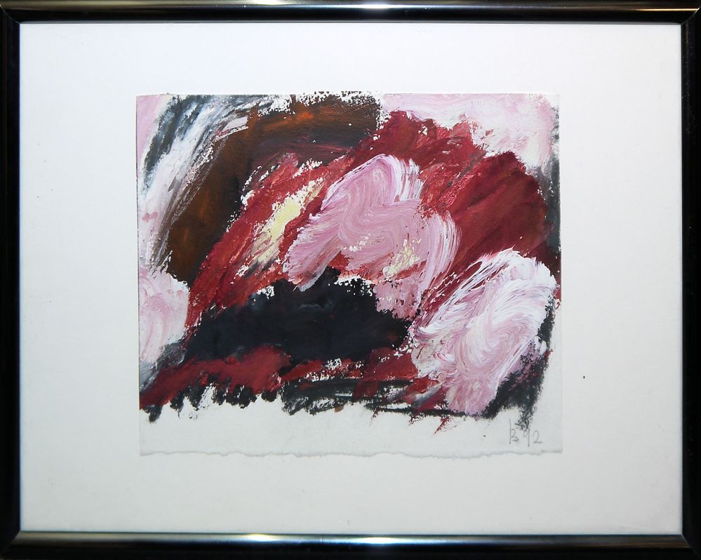 0037-Barbara Bredow, Landschaften und abstrakte Komposition, 3 Ölgemälde von 1975/92 - Image 7