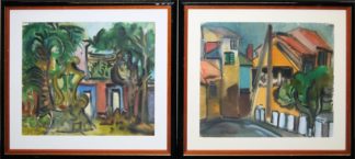 0038-Rudolf Ernst Bredow, 4 ansprechend gleich gerahmte Pastelle/ Aquarelle der frühen 1960er Jahre