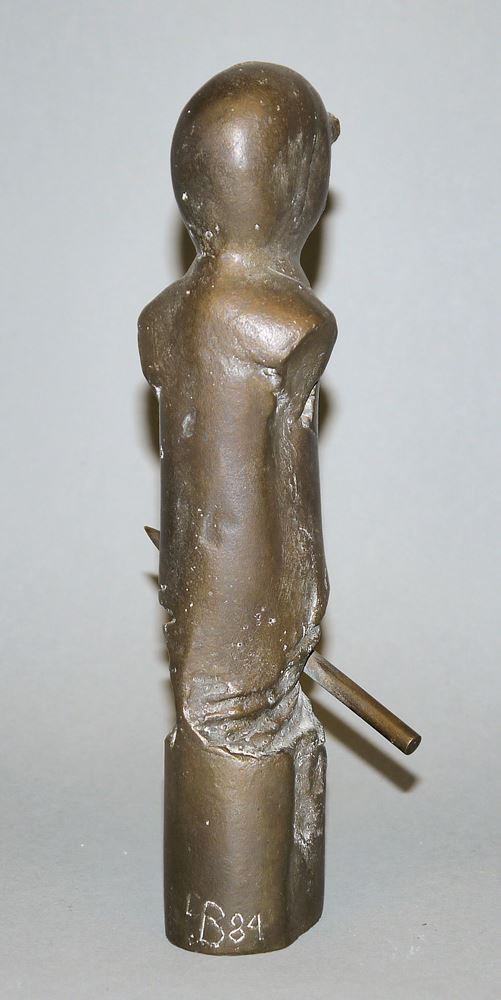 0044-Lutz Brockhaus, Herme mit Stift, Bronzeplastik von 1984 – Bild 2
