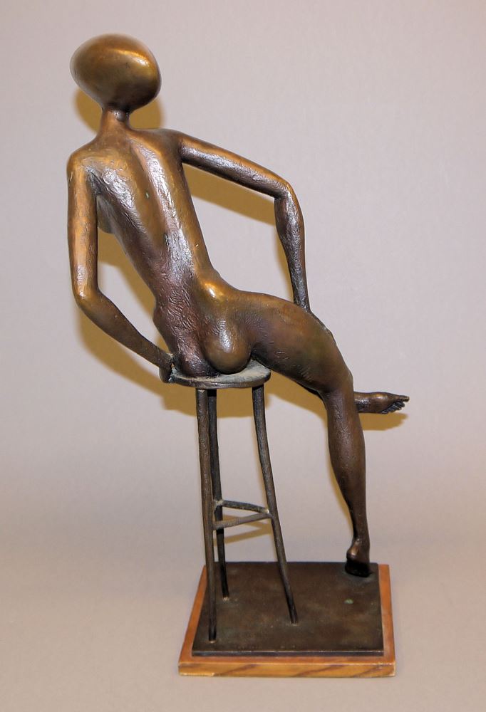 0059-Sergio Capellini, "Donna Seduta", Bronzeplastik – Bild 2