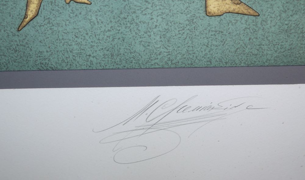 0072-Mikhail Chemiakin, 2 große, sign. Farblithographien, unter P.partouts schön gerahmt – Bild 2