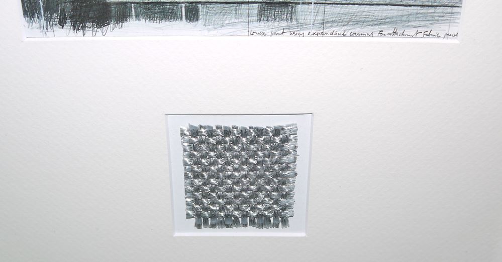 0074-Christo und Jeanne-Claude, "Wrapped Reichstag", Offset mit Original-Gewebestück, gerahmt - Image 2