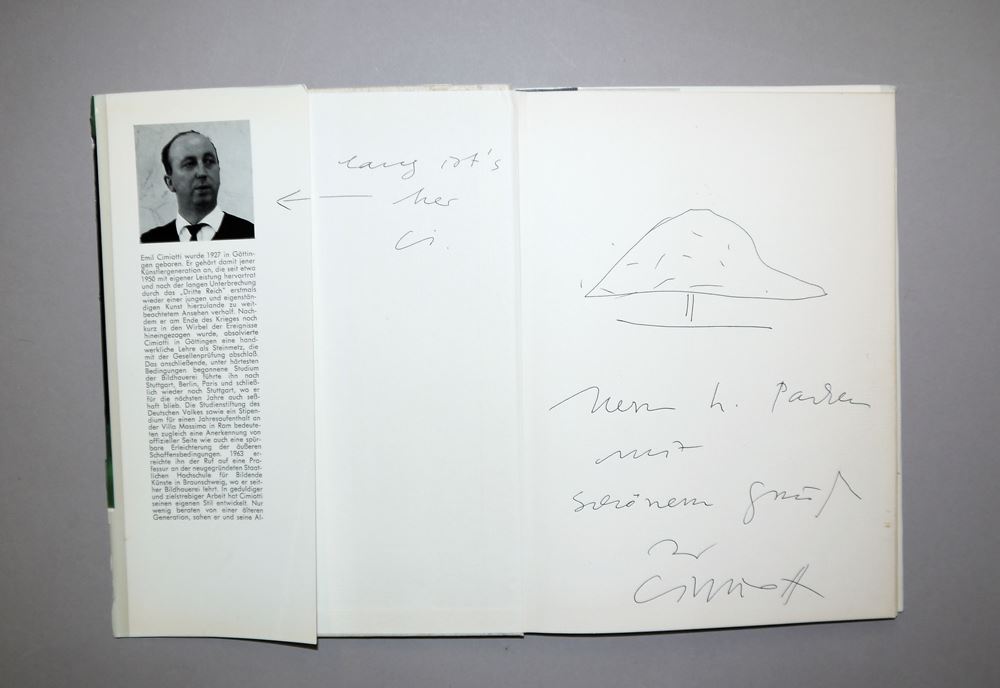 0075-Emil Cimiotti, "Sitzende I", Bronzeplastik von 1968, dazu Monographie "Emil Cimiotti" von 1966 mit einer Widmungszeichnung des Künstlers im Frontispiz sowie Werkverzeichnis der Plastiken 1955 - 1977 mit Abb. der vorliegenden Arbeit auf S. 163 - Image 3