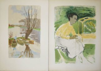 0076-Pierre-Eugène Clairin, Landschaften und figürliche Kompositionen, 7 Farblithographien
