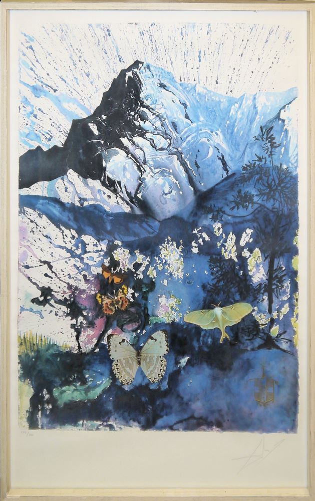0086-Salvador Dalí, "S.N.C.F.", 3 signierte Farblithographien mit Schmetterlingen von 1969, gerahmt - Image 3