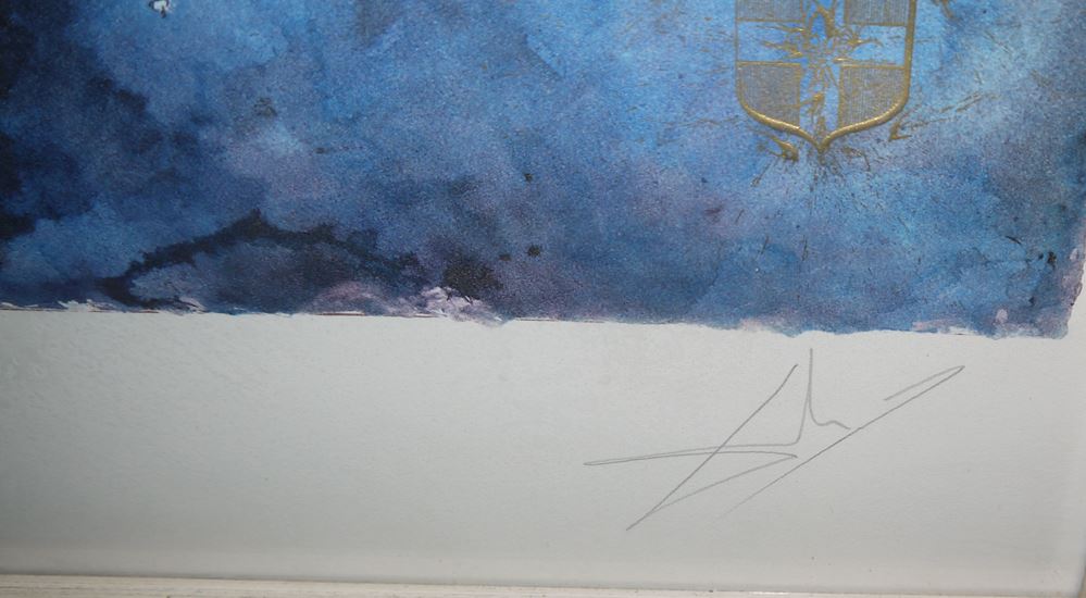 0086-Salvador Dalí, "S.N.C.F.", 3 signierte Farblithographien mit Schmetterlingen von 1969, gerahmt - Image 4