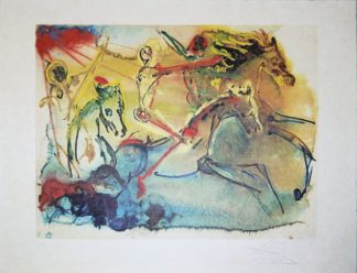 0089-Salvador Dalí, Les cavaliers des l'Apocalypse, signierte Farblithographie mit Prägung