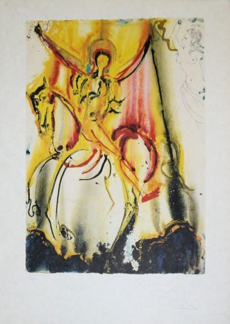 0090-Salvador Dalí, "Le Cavalier triomphant", signierte Farblithographie mit Prägung von 1973