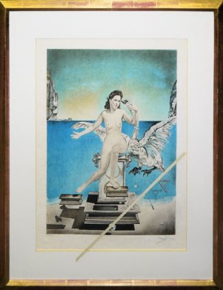 0093-Salvador Dalí, Atomic Leda, signierte Farblithographie, galeriegerahmt