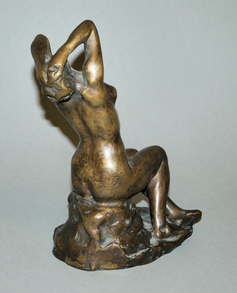 0095-Aimé-Jules Dalou, weiblicher Akt "Désespérée", Bronzeplastik, wohl – Bild 2