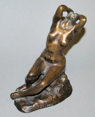 0095-Aimé-Jules Dalou, weiblicher Akt "Désespérée", Bronzeplastik, wohl