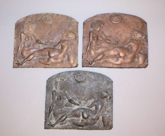 0100-Bärbel Dieckmann, "Zwei weibliche Akte", 3 x Bronzereliefs von 2006