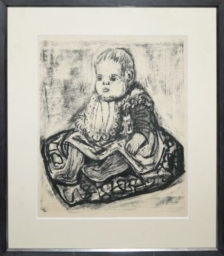 0103-Otto Dix, "Kind auf Kissen", große sign. Lithographie von 1961, hochwertig galeriegerahmt
