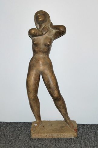 0104-Chuck Dodson, Großer stehender Frauenakt, Steingussplastik, H 82 cm