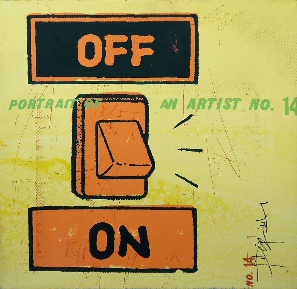 0107-Jörg Döring, "Do It For You! (Marilyn Monroe) und "Off/On", 2 signierte Mischtechniken – Bild 3