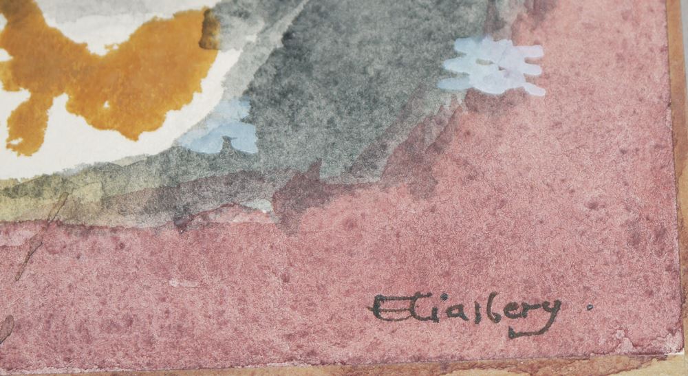 0114-Paul Eliasberg, "Felsenbucht", signiertes Aquarell von 1965 – Bild 2