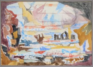 0114-Paul Eliasberg, "Felsenbucht", signiertes Aquarell von 1965