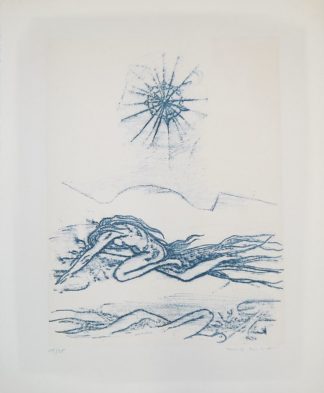 0117-Max Ernst, Blatt aus: Jean Tardieu "Le parquet se soulève", signierte Farblithographie von 1973