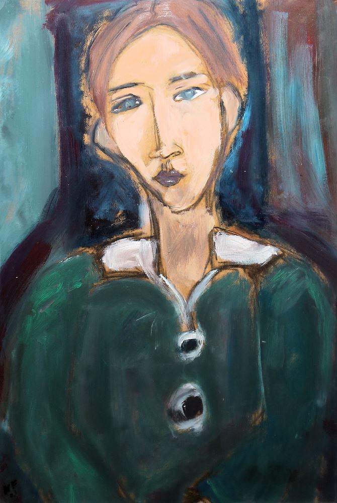 0118-Anonymer Expressionist, Porträt, Ölgemälde – Bild 3