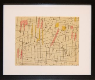 0119-Will Faber, Ohne Titel, signierte Farbzeichnung, gerahmt