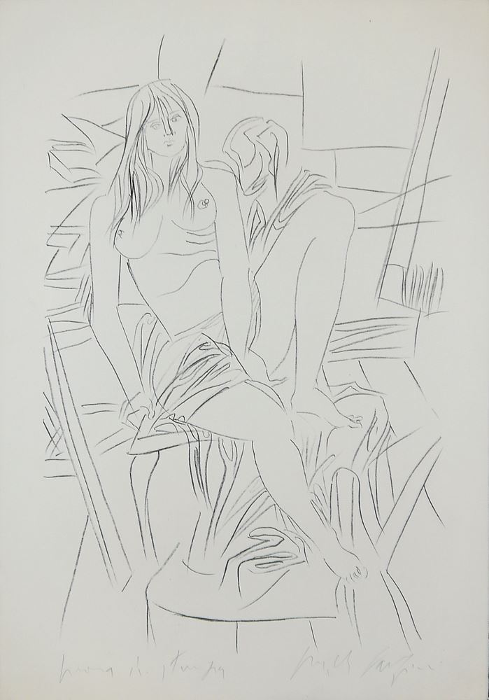 0122-Pericle Fazzini, Sammlungs- Nachlass mit 9 großen Zeichnungen sowie 9 Radierungen & 2 Lithographien, meist 1960er Jahre, meist sign. (Selbstbesichtigung empfohlen) – Bild 2