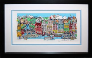 0123-Charles Fazzino, "Alluringly Amsterdam", signierte 3-D Arbeit, gerahmt