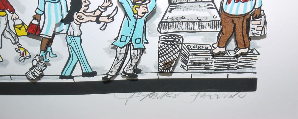 0124-Charles Fazzino, "Only In The Subway", signierte 3-D Arbeit, gerahmt – Bild 3
