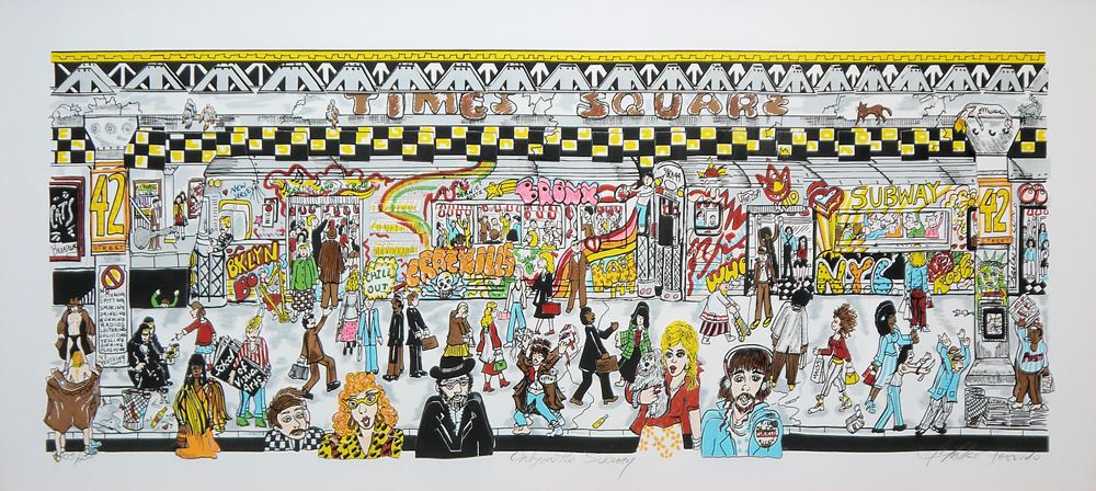 0124-Charles Fazzino, „Only In The Subway“, signierte 3-D Arbeit, gerahmt