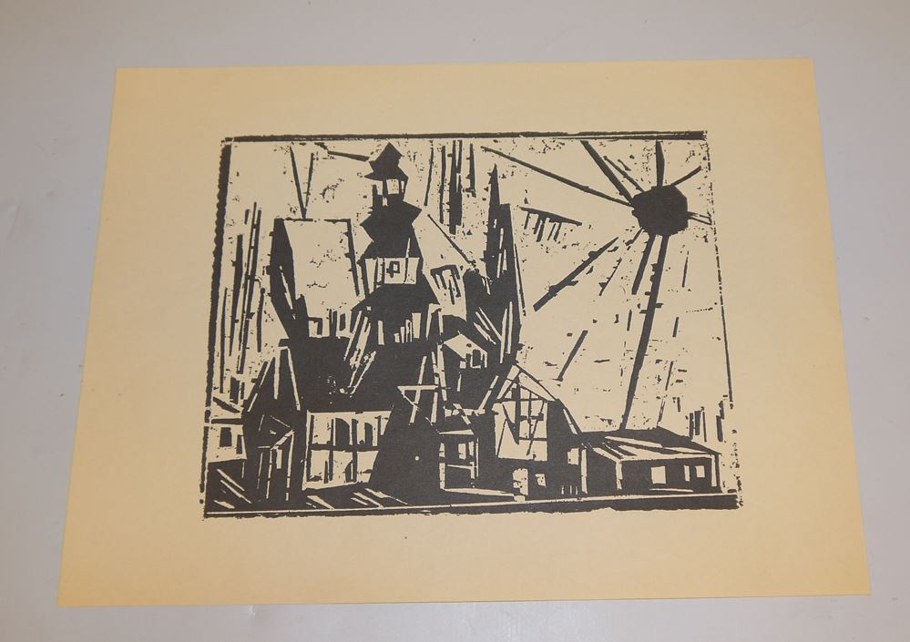 0125-Lyonel Feininger, "Troistedt" (Lehnstedt), Holzschnitt 1919, mit WVZ "Lyonel Feininger - Das graphische Werk", darin Abb. des Blattes – Bild 2