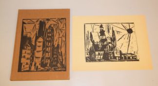 0125-Lyonel Feininger, "Troistedt"  (Lehnstedt), Holzschnitt 1919, mit WVZ "Lyonel Feininger - Das graphische Werk", darin Abb. des Blattes