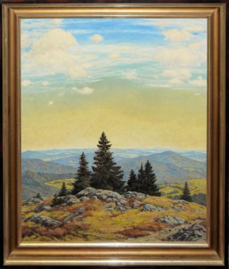 0129-Hans Franke, Sammlungsnachlass mit drei Ölgemälden und zwei Aquarellen, Landschaften- Schwarzwald und Rheingau, gerahmt